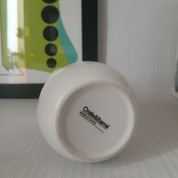 Crate & Barrel Stem Bud Vase White Green Interior Modern Decor 6" - Picture 7 of 7